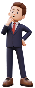 Business man questioning